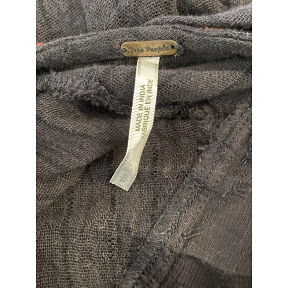 Free People Boho Embroidered Fall Midi Dress Size S Black Harvest Festival Folk - Picture 5 of 10